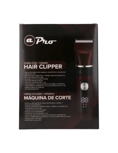 Albi Pro Maquina Corte Clipper Hybrid Steel+Ceramic Roja (2873R)